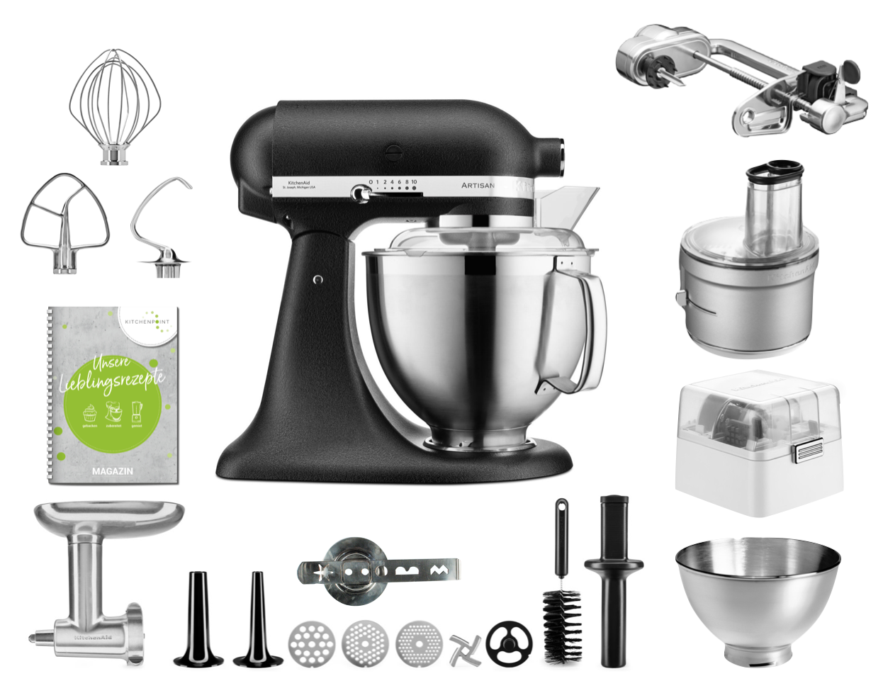 KitchenAid Küchenmaschine 185 Gourmet Set Imperial Schwarz