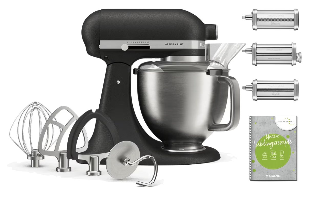 KitchenAid Küchenmaschine Artisan Plus 4,7L GUSSEISEN SCHWARZ - Pasta Set