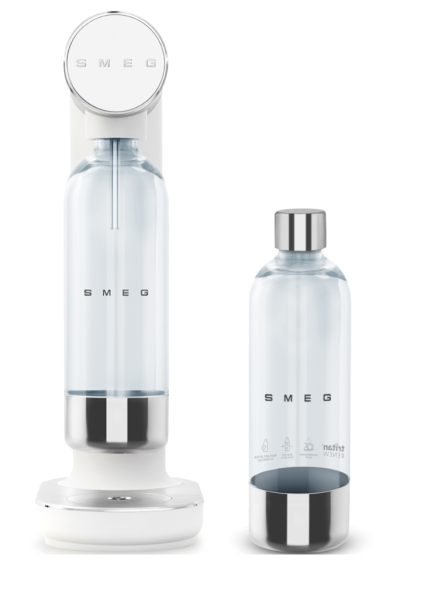SMEG Wassersprudler Set mit Flasche - Weiß-Matt