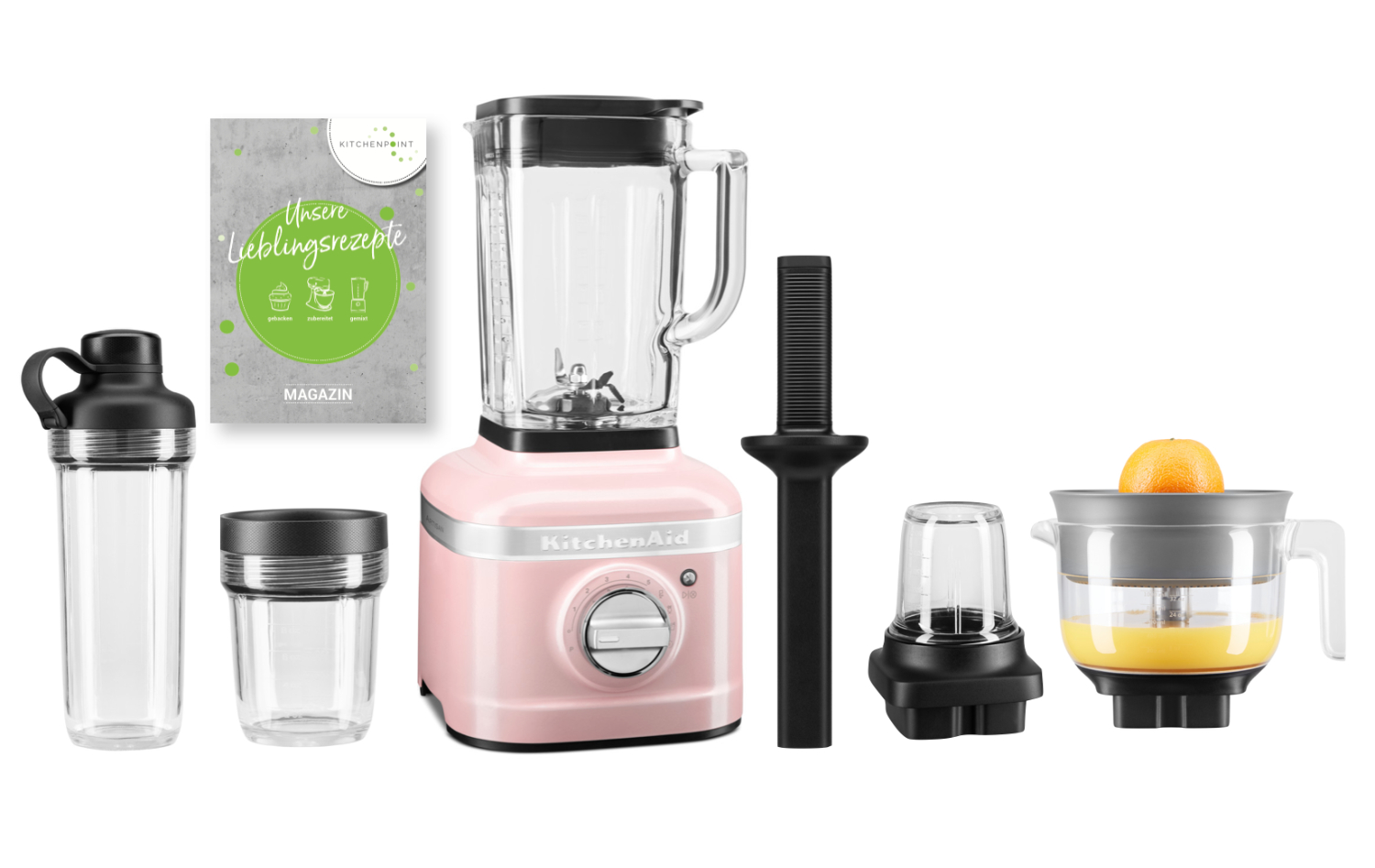 KitchenAid Blender K400 Komplett Set Seidenpink