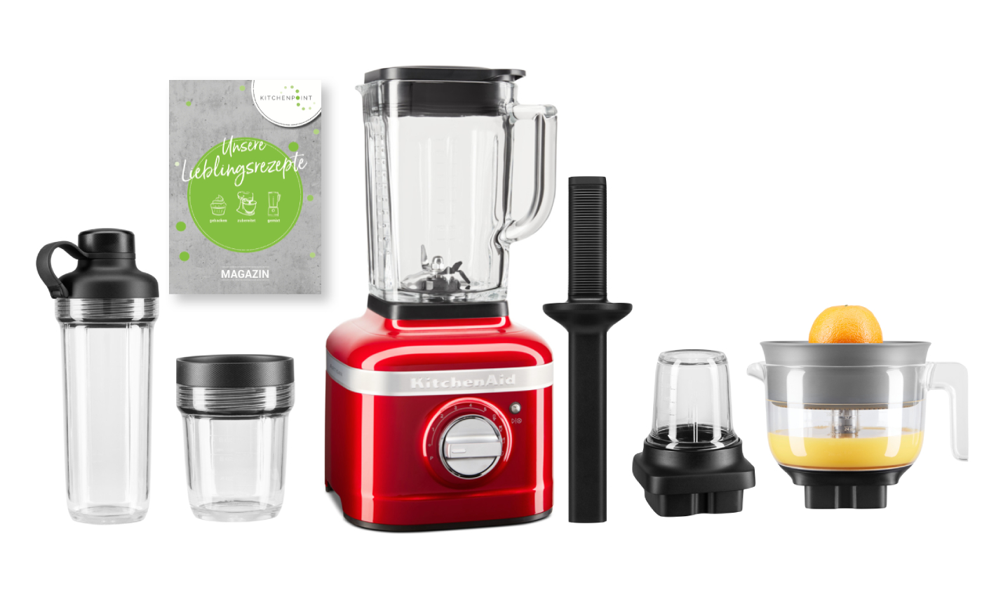 KitchenAid Blender K400 Komplett Set Candy Apple