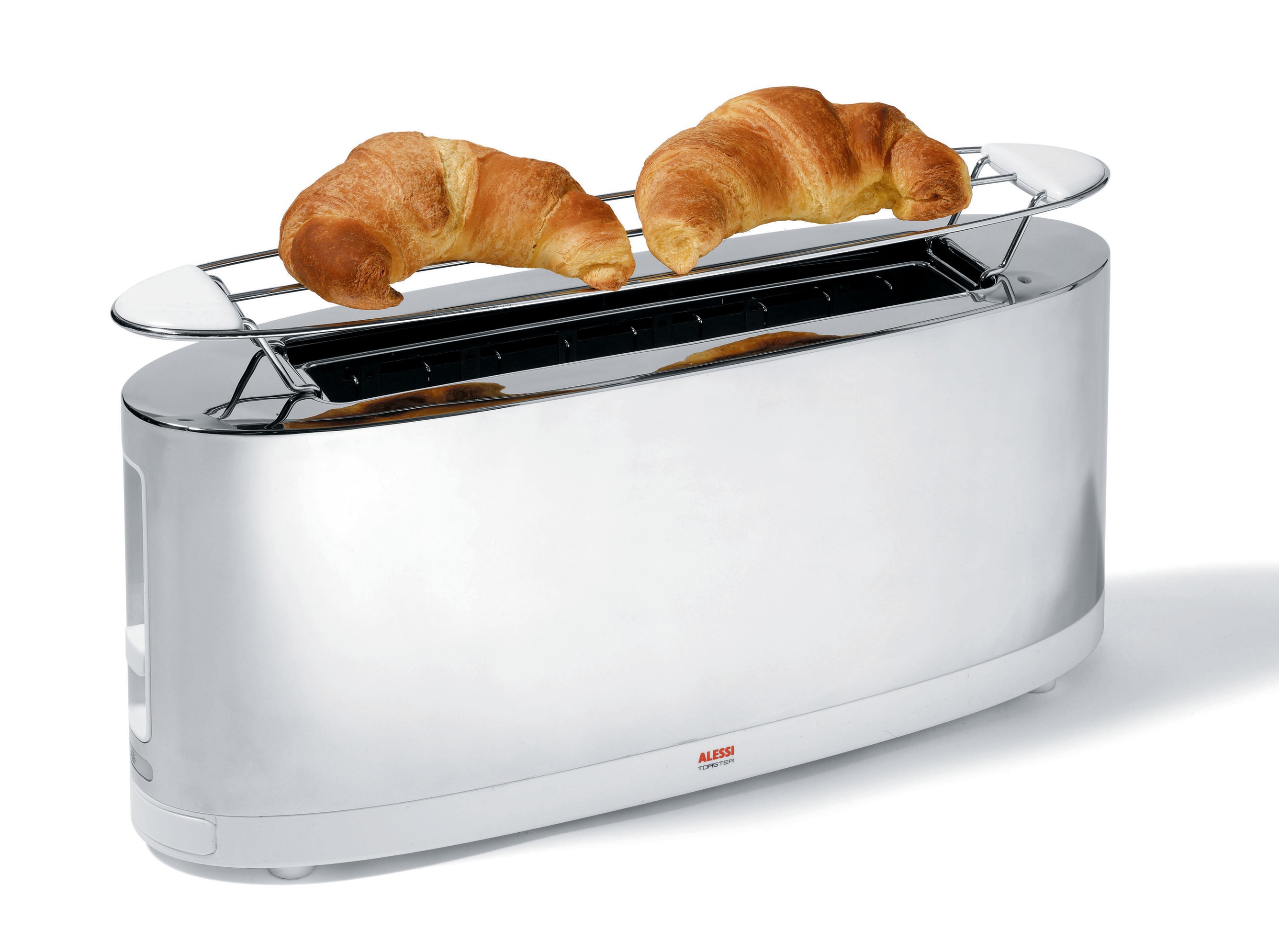 Alessi Toaster mit Brötchenaufsatz Edelstahl