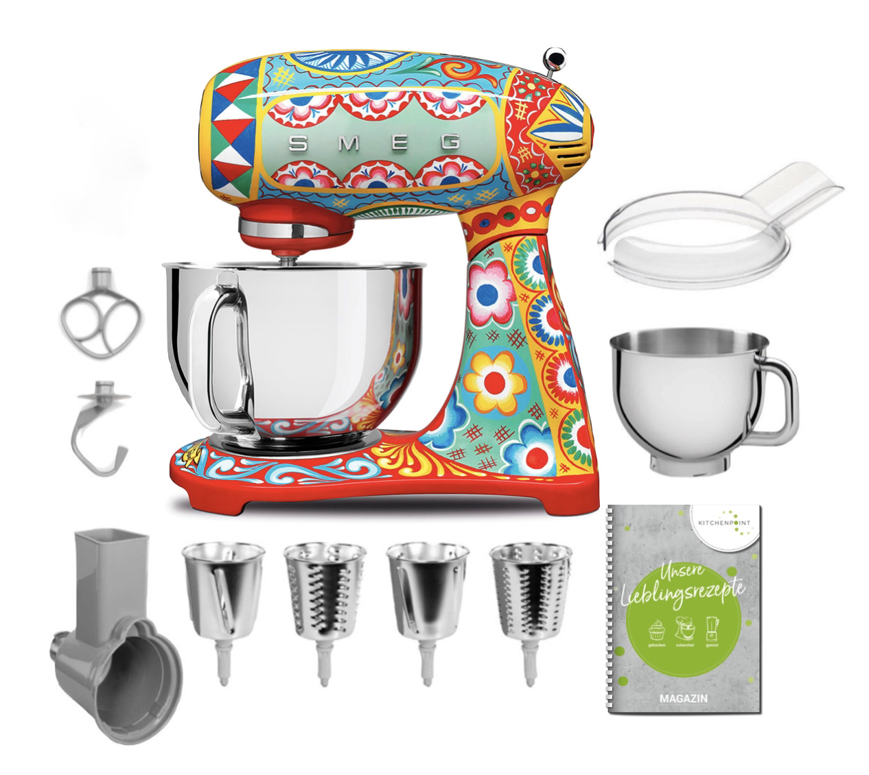 SMEG Küchenmaschine SMF03 Vollfarbe - Gemüse Mega Set Dolce & Gabbana SMEG Küchenmaschine SMF03 Vollfarbe - Gemüse Mega Set Dolce & Gabbana