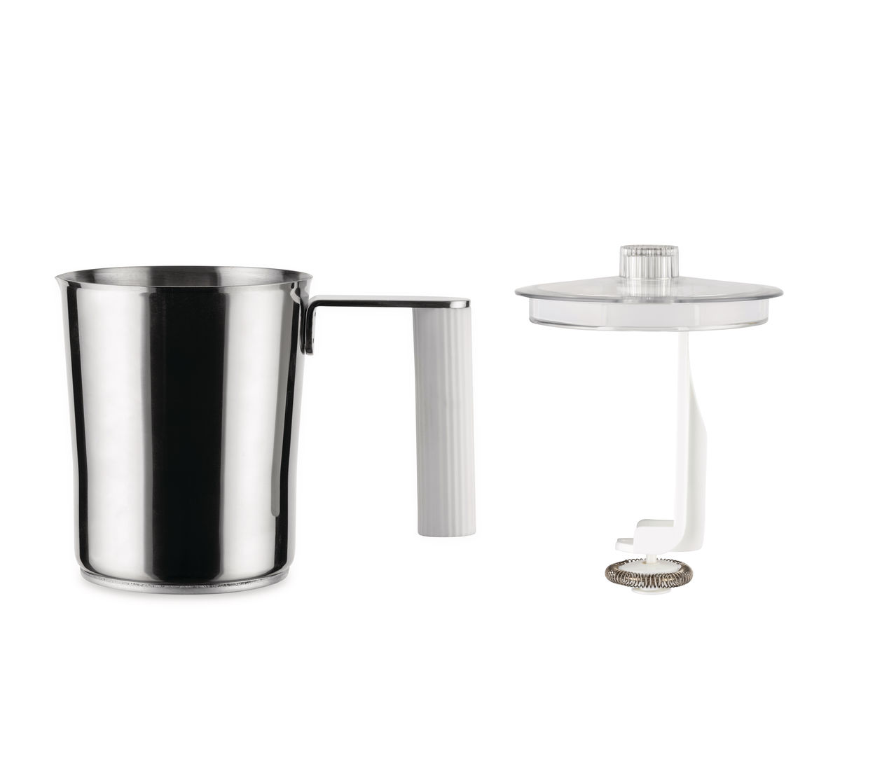 Alessi Plisse Kaffeemaschine - Milchaufschäumer Set weiss