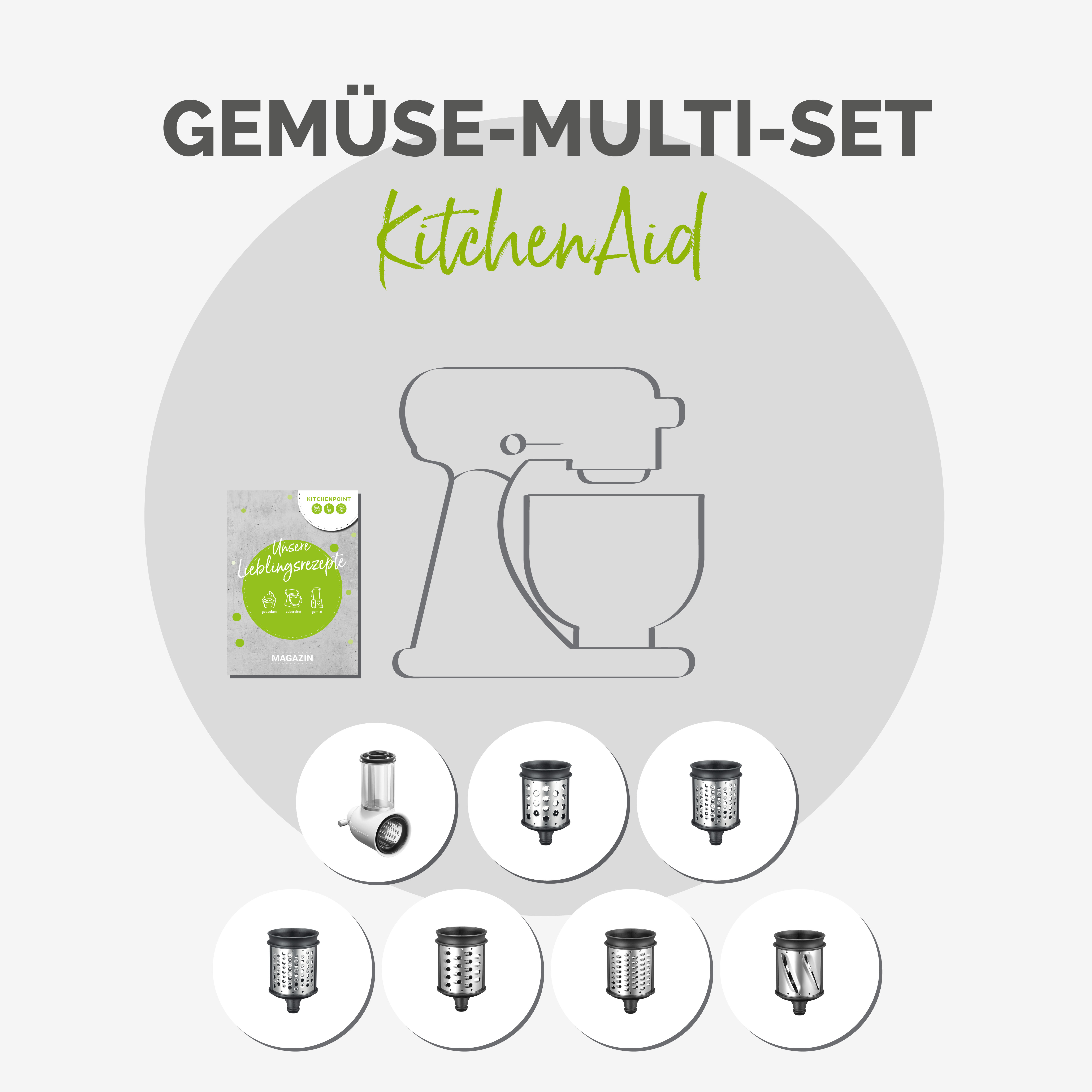 KitchenAid Küchenmaschine 185 Gemüse Multi Set Pebbled Palm KitchenAid Küchenmaschine 185 Gemüse Multi Set Pebbled Palm