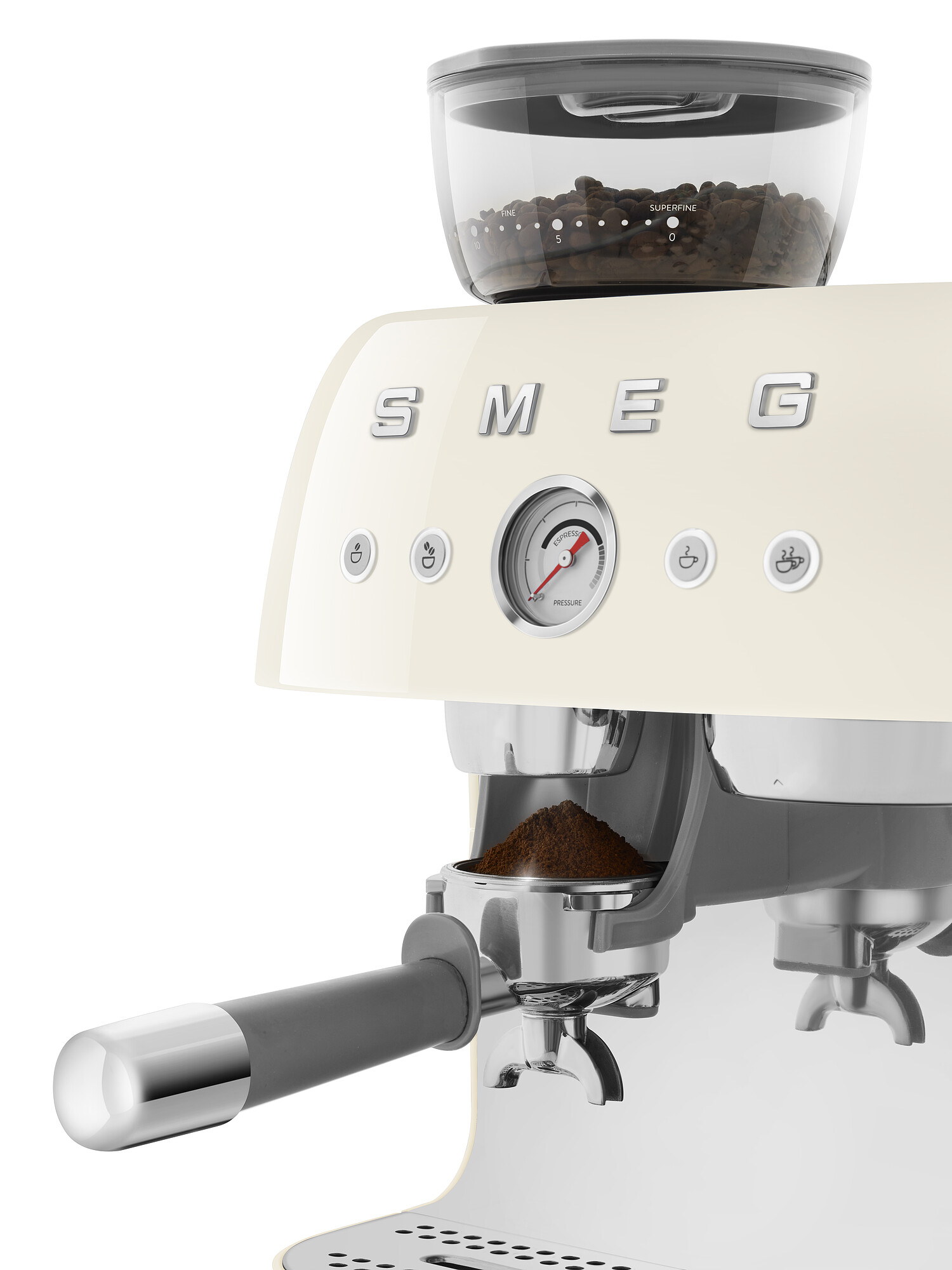 SMEG Espressomaschine mit integrierter Kaffeemühle Creme SMEG Espressomaschine mit integrierter Kaffeemühle Creme