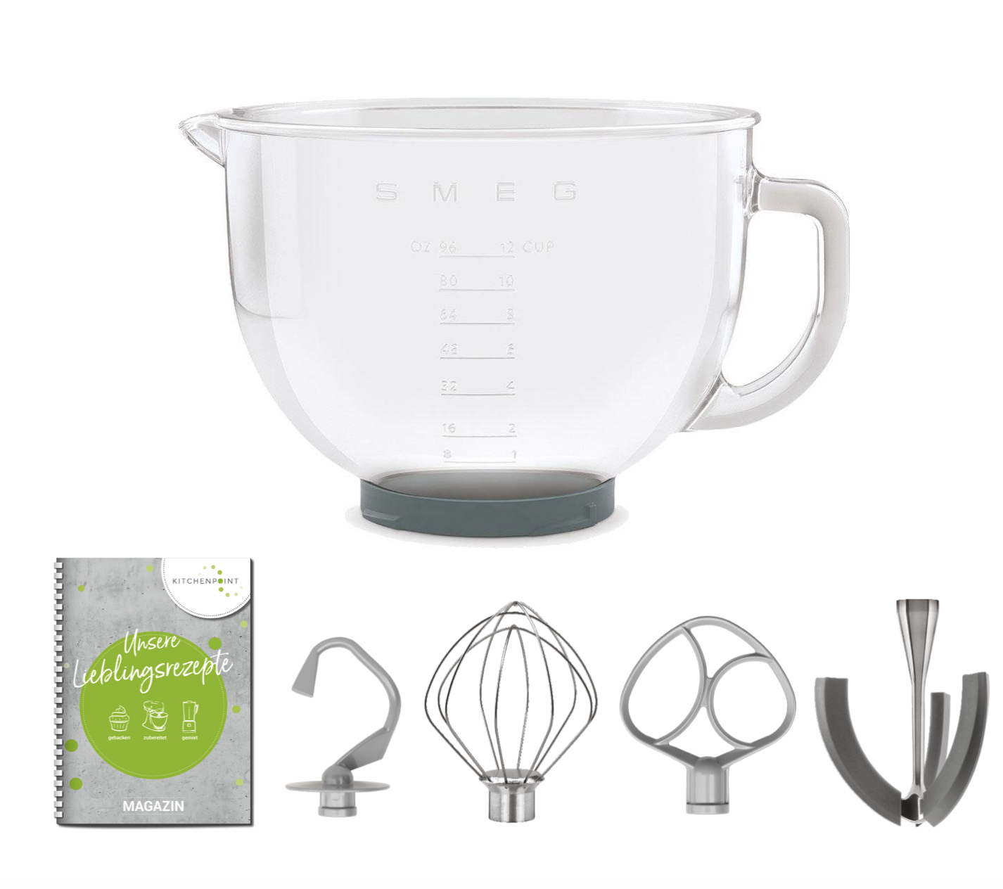SMEG Küchenmaschine SMF13 Weiss Glasschüssel
