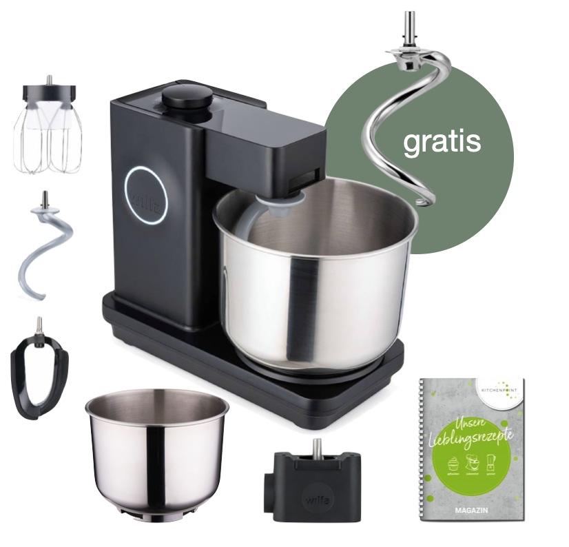 Wilfa Küchenmaschine Probaker schwarz - Schüssel Set inkl. Adapter
