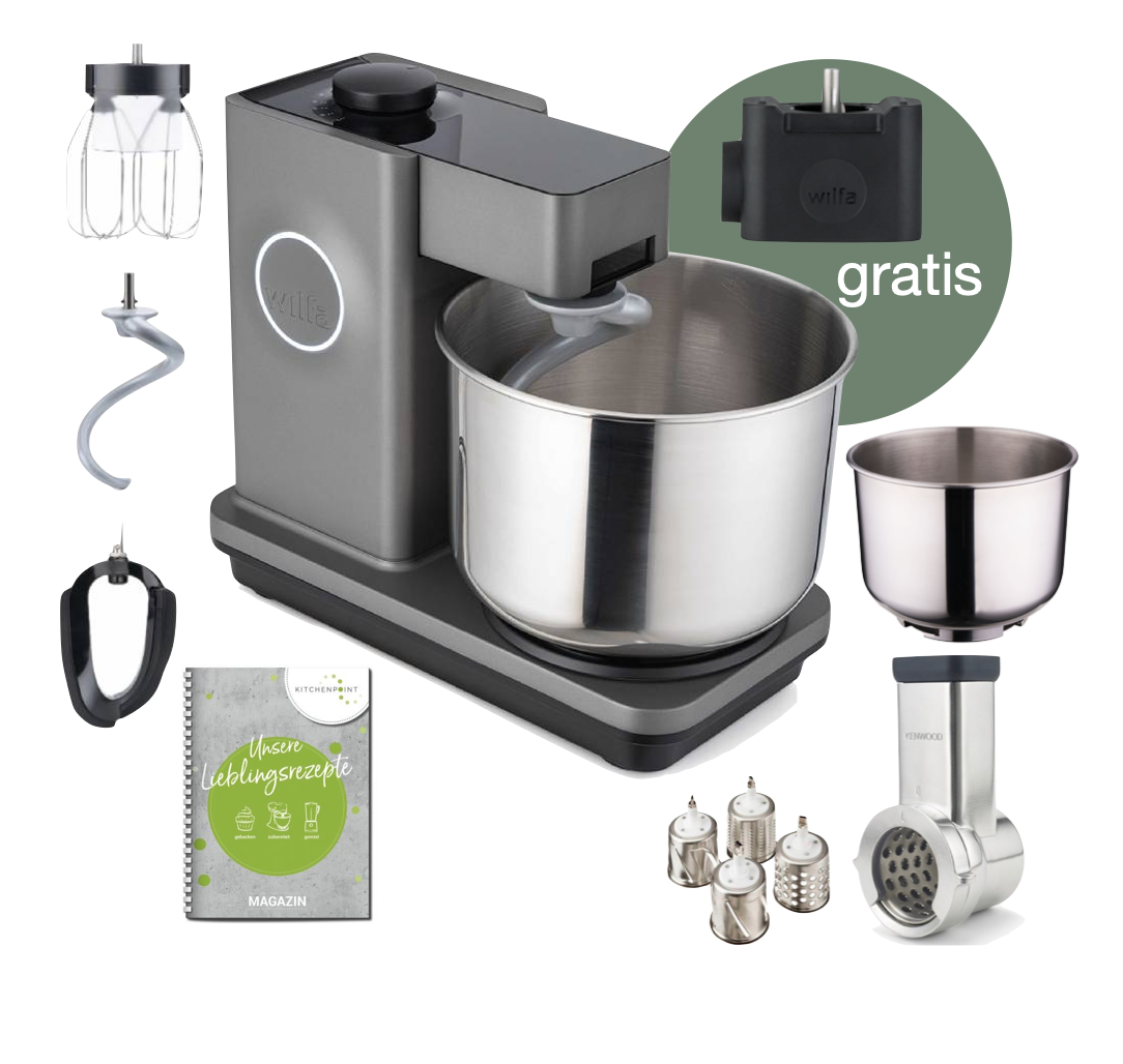 Wilfa Küchenmaschine Probaker grau - Gemüse Mega Set