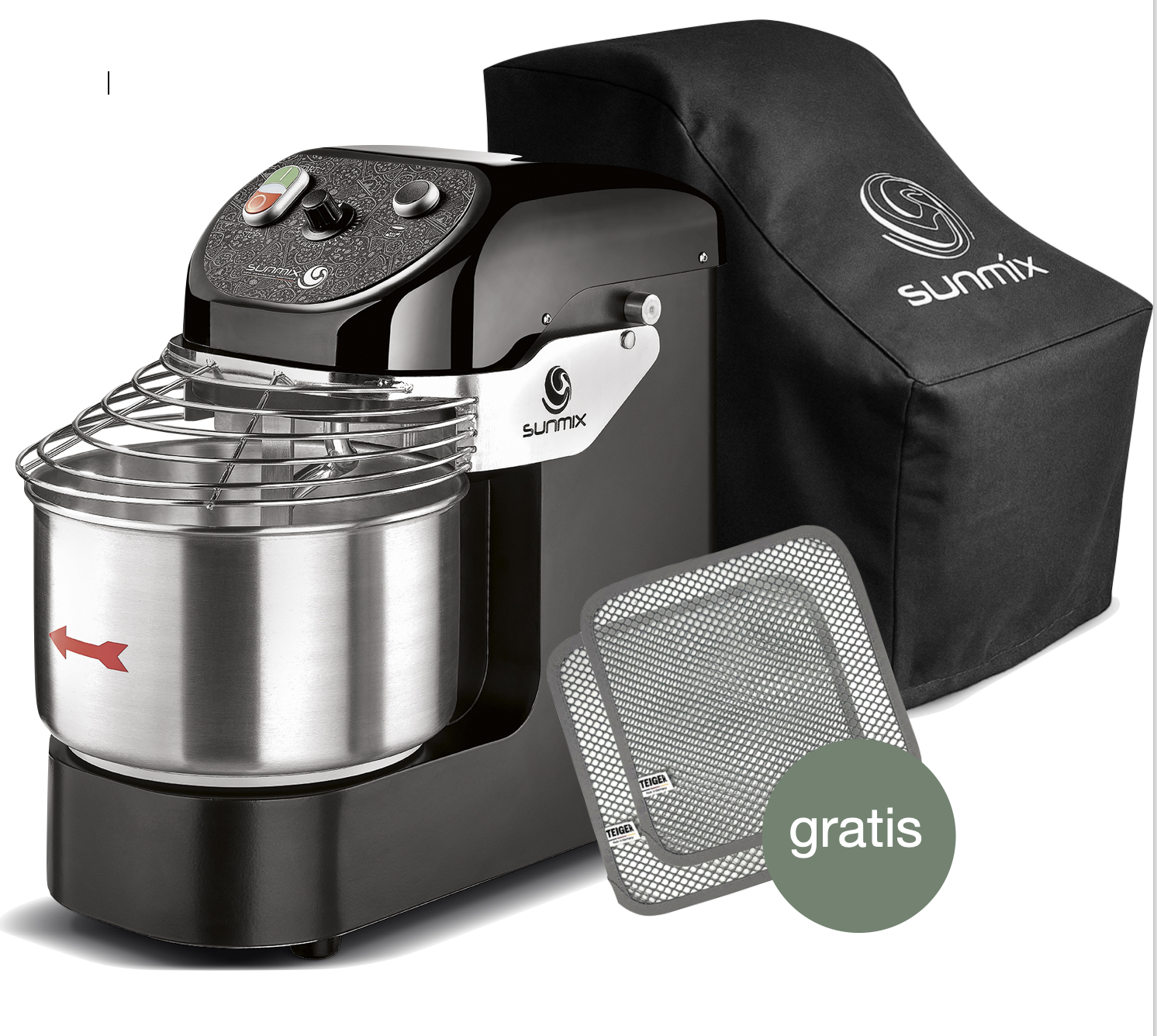Sunmix Easy Line 6 Spiralkneter Schwarz - Set inkl. Abdeckhaube