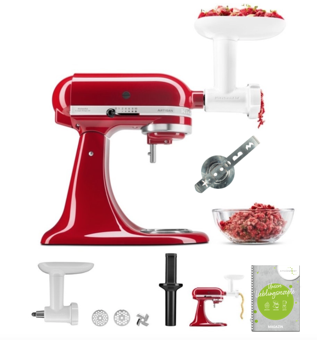 KitchenAid Küchenmaschine 185 Mega Set Pebbled Palm KitchenAid Küchenmaschine 185 Mega Set Pebbled Palm