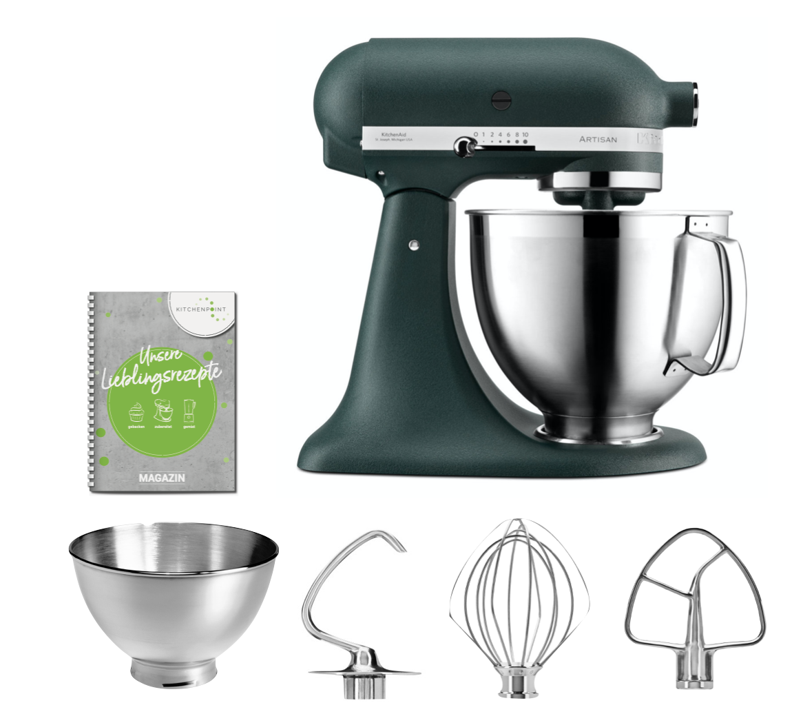 KitchenAid BLACK SALE Set - Pebbled Palm Küchenmaschine 5KSM185