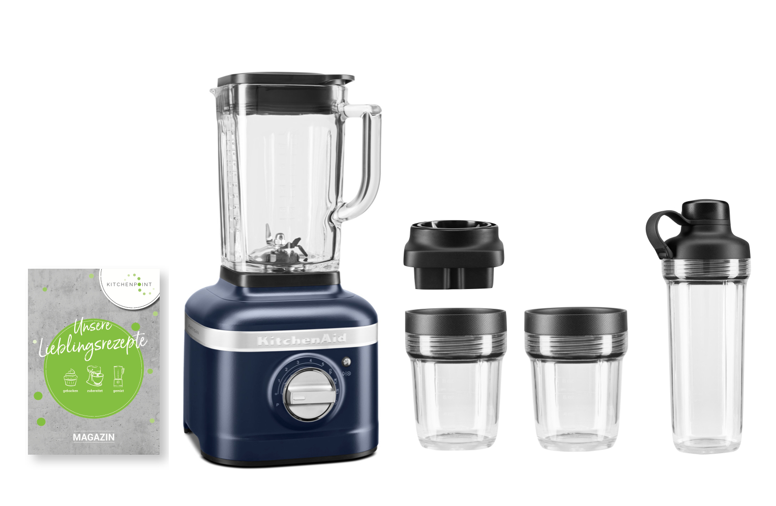 KitchenAid K400 Blender Smoothie Set Tintenblau