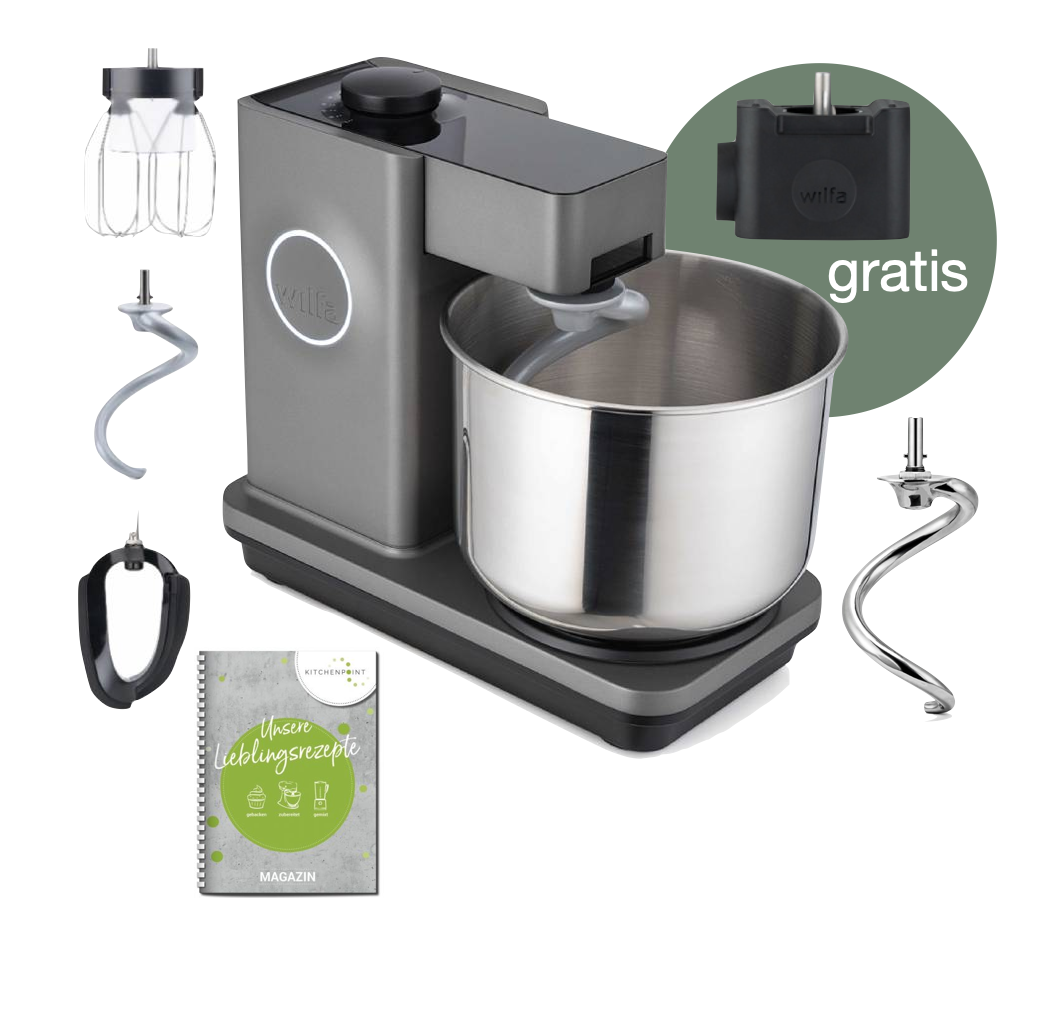 Wilfa Küchenmaschine Probaker grau - Knethaken Set