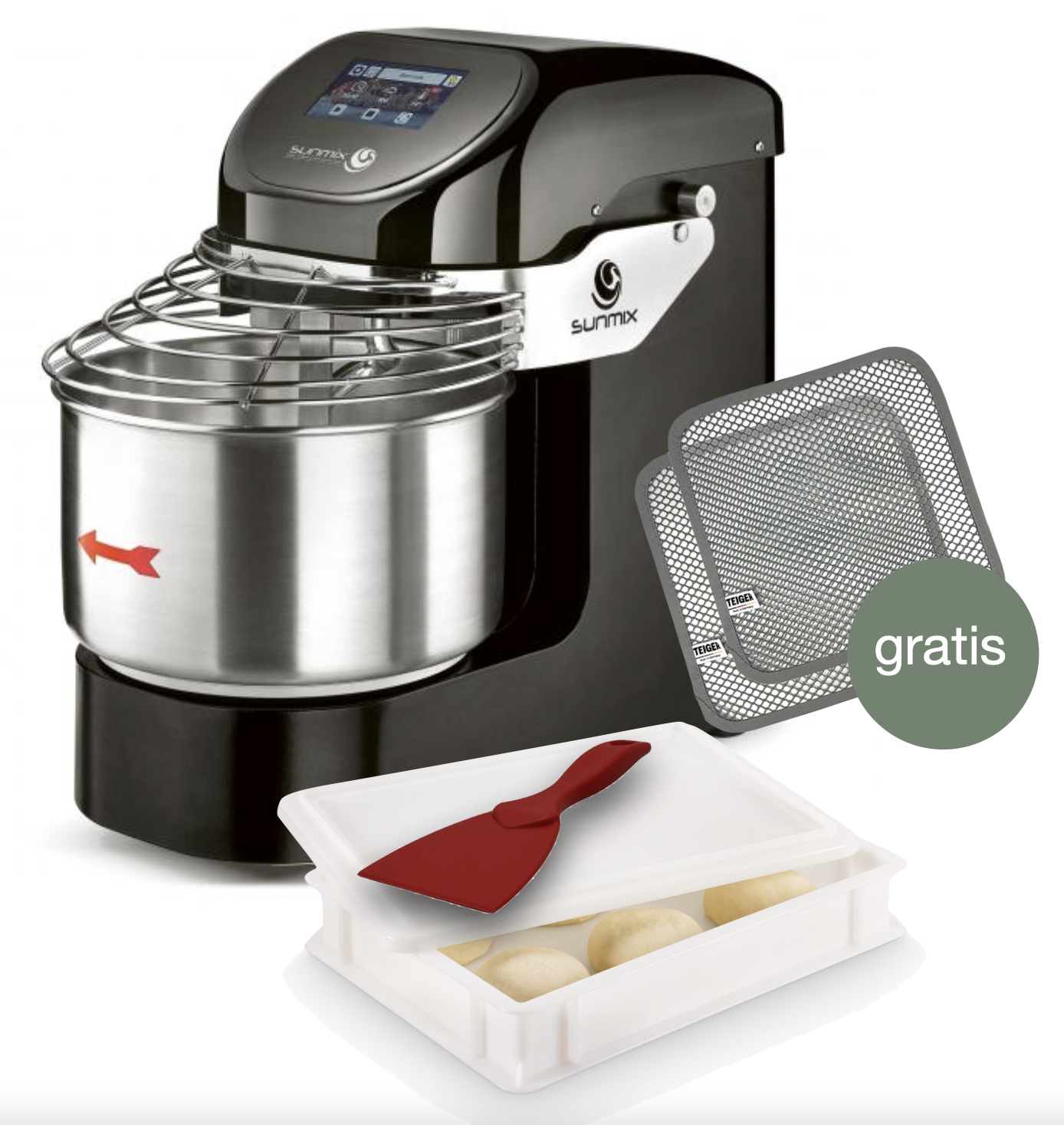 Sunmix EVO Line 6 Spiralkneter Schwarz - Pizza Set