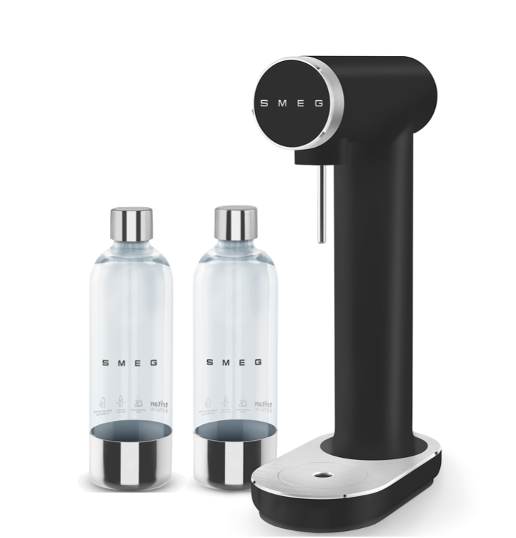 Smeg Wassersprudler Schwarz matt inkl. 2. Flasche
