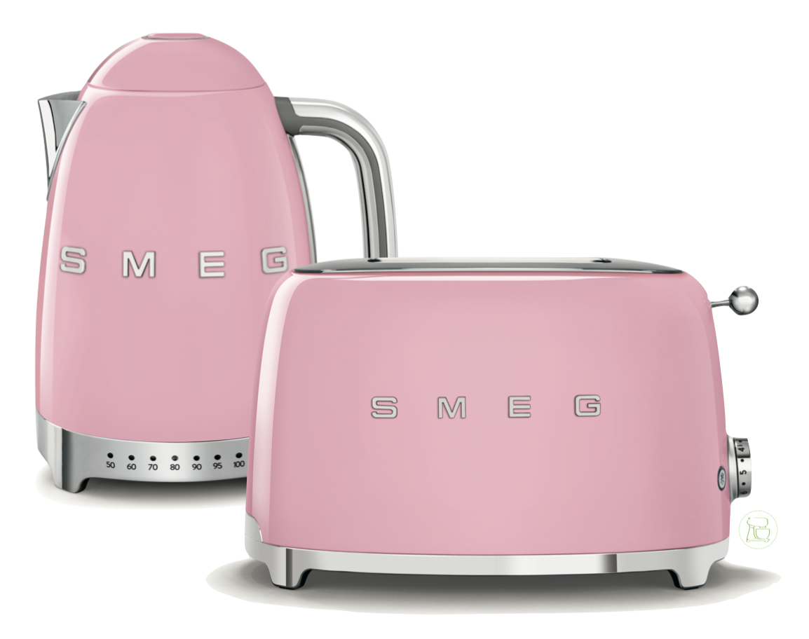 SMEG Wasserkocher mit Temperaturregelung - Toaster Set Cadillac Pink