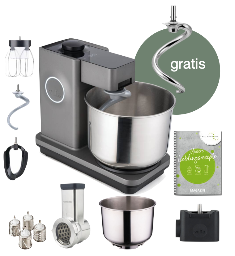 Wilfa Küchenmaschine Probaker Timer grau - Gemüse Mega Set