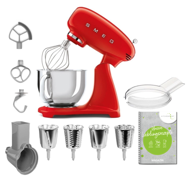 SMEG Küchenmaschine SMF05 Vollfarbe - Gemüse Set Rot