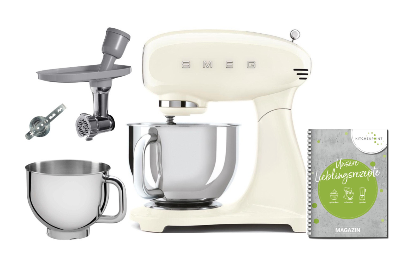 SMEG Küchenmaschine SMF03 Vollfarbe - Back Mega Set Creme