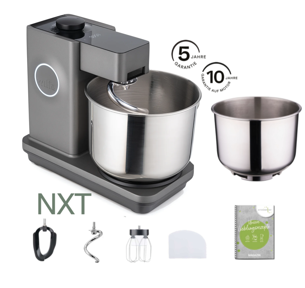 Wilfa Küchenmaschine PROBAKER NXT, Grau - Schüssel Set