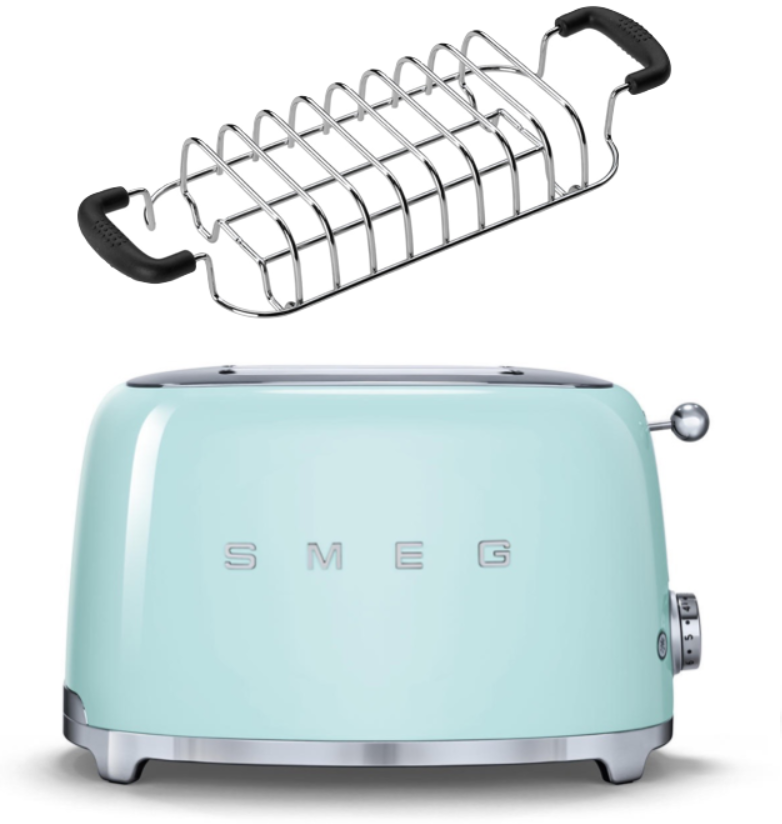 SMEG Toaster TSF01 mit Brötchenaufsatz Pastellgrün SMEG Toaster TSF01 mit Brötchenaufsatz Pastellgrün