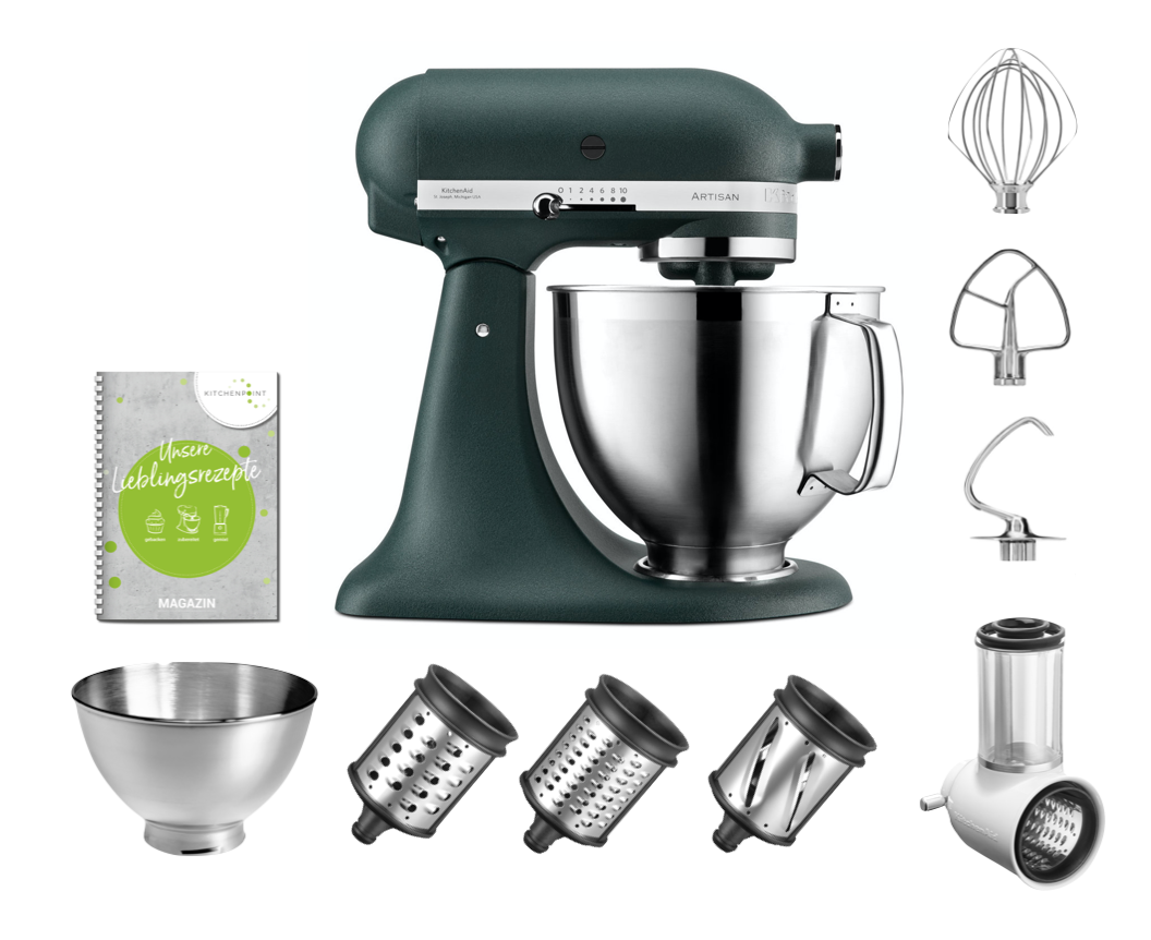 KitchenAid Küchenmaschine 185 Gemüse Set Pebbled Palm