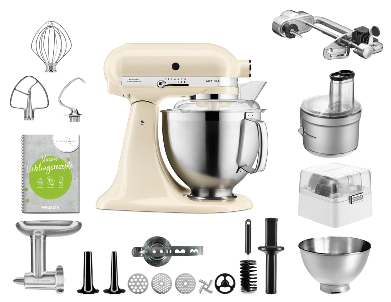 KitchenAid Küchenmaschine 185 Gourmet Set Creme