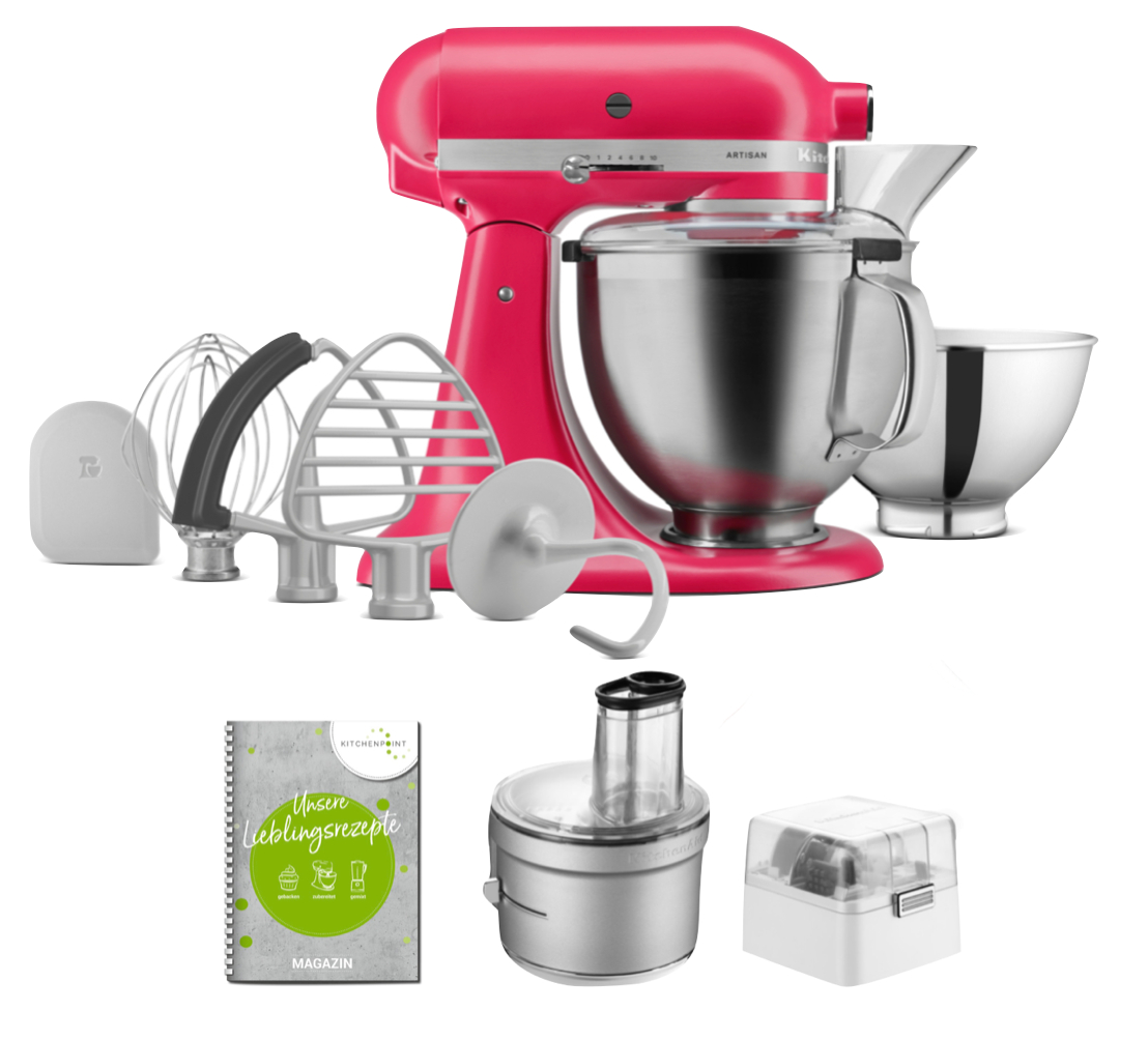 KitchenAid Küchenmaschine 195 Hibiscus - Foodprocessor Set 