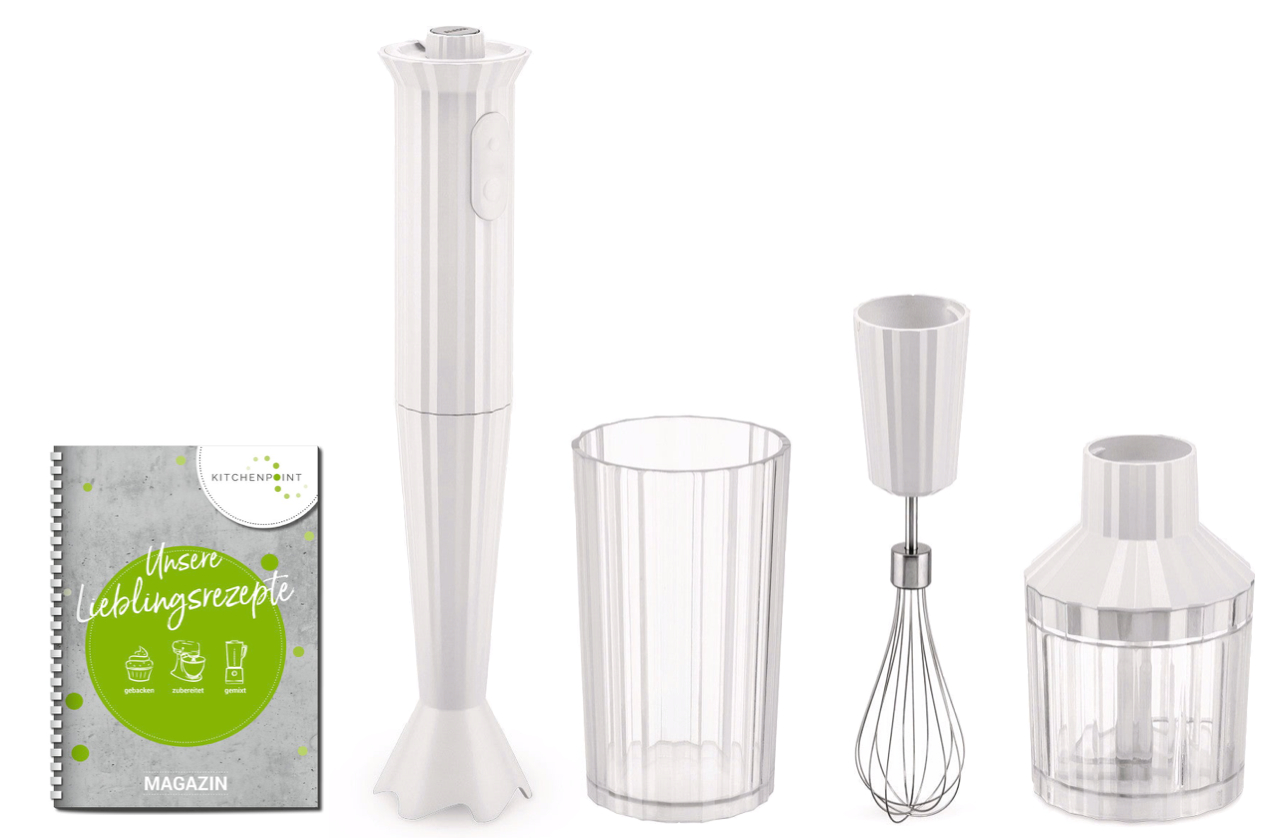 Alessi Plissé Stabmixer Set Weiß