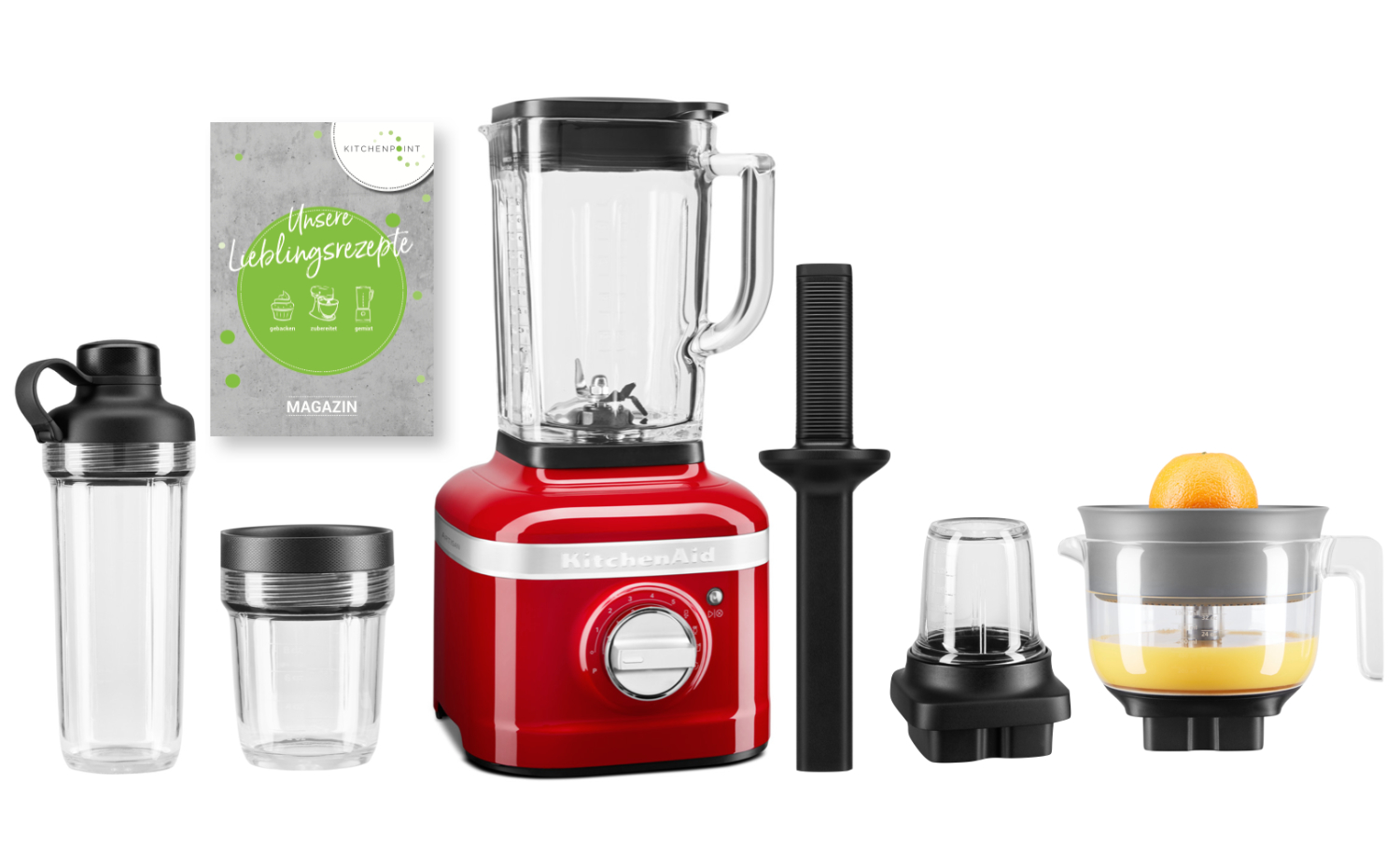 KitchenAid Blender K400 Komplett Set Empire Rot