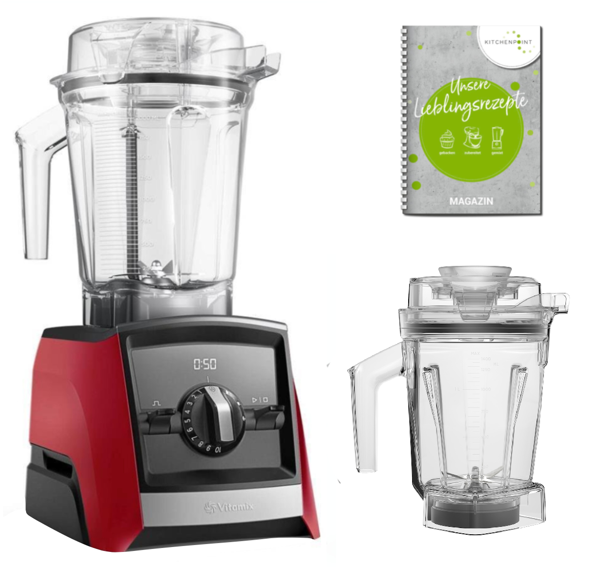 Vitamix ASCENT Mixer A2500i  rot - Set mit 1,4l Nass Behälter Vitamix ASCENT Mixer A2500i  rot - Set mit 1,4l Nass Behälter