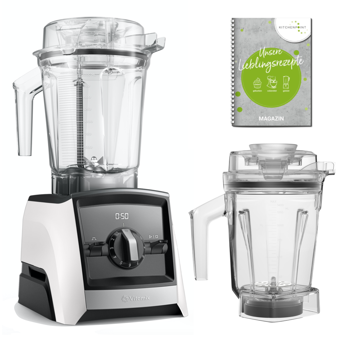 Vitamix ASCENT Mixer A2300i Aer Disc Behälter Set - Weiß 