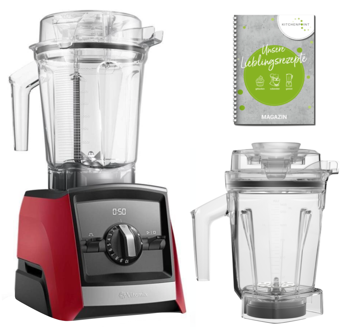 Vitamix ASCENT Mixer A2500i Aer Disc Behälter Set - Rot 