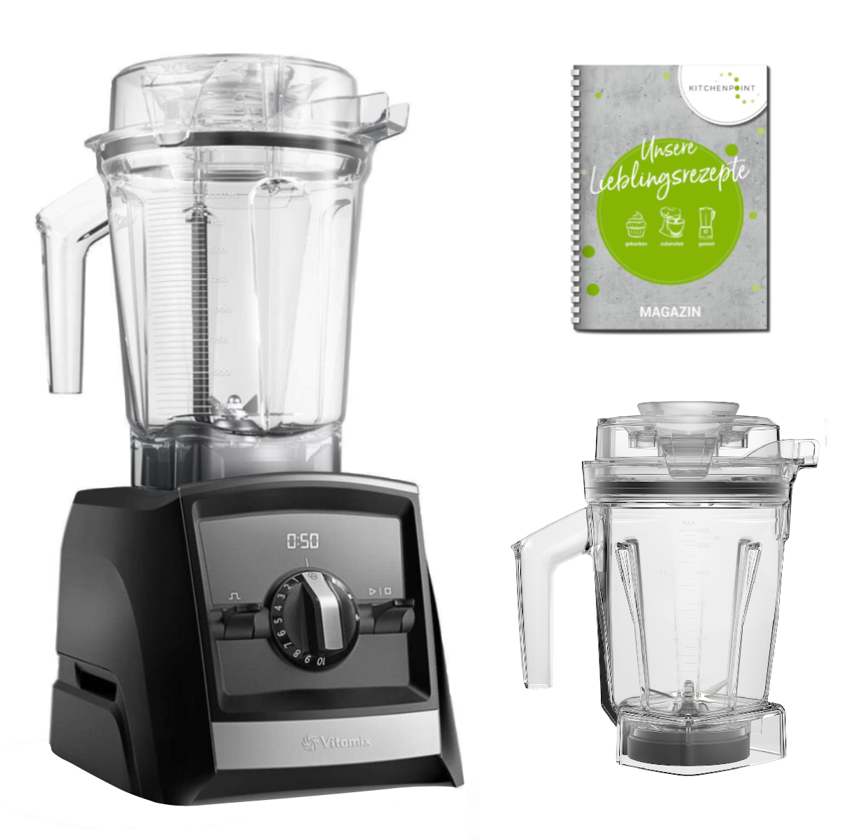 Vitamix ASCENT Mixer A2500i  schwarz - Set mit 1,4l Nass Behälter Vitamix ASCENT Mixer A2500i  schwarz - Set mit 1,4l Nass Behälter